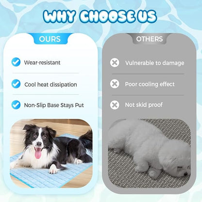 Dog Cooling Mat, 2025 New Cooling Mat for Dogs, Durable Pet Cool Mat Gel Self Dog Cool Pad, Cool Mat for Dogs Cats in Hot Summer (XL,Bule)