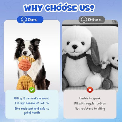 2026 New Dog Toys,Indestructible Plush Dogs Toy for Aggressive Chewers,Squeaky Durable Chew Toy for Indoor Pups Teething, Stuffed Toys for Small Medium Large Dogs (Brown+Giraffe)