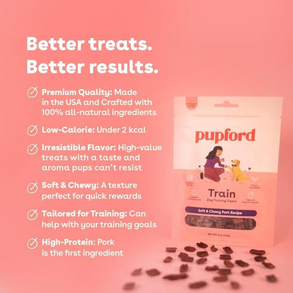 Pupford Soft & Chewy Training Treats for Dogs & Puppies (Pork, 5 oz)
