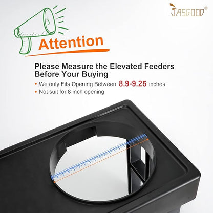 JASGOOD Largr Dog Slow Feeder Bowl - Reduce Slip Puzzle Bowl for Elevated Diners - Dark Gray, Fit Opening 8.9"-9.25"