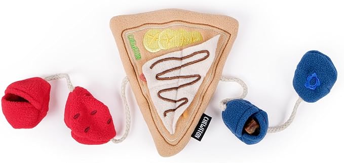 CHEWFFON Dog Crepe Toy, Dog Plush Crinkle Toys, Interactive Puppy Snuffle Toys, Hide Treat Puzzle Toy, Nose Work Game for Small and Medium Dogs