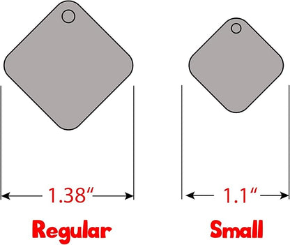 Personalized Dog Tag with 5 Lines of Custom Deep Engraved Durable Stainless Steel Pet ID Name Tag Designer Regular Size Diamond