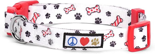 Pawtitas Soft Adjustable Puppy Collar Leash Harness Sold Separately Personalized Customizable Dog Collar Embroidered Customize Pet Name Phone Number Christmas Dog Collar Medium Dog Christmas