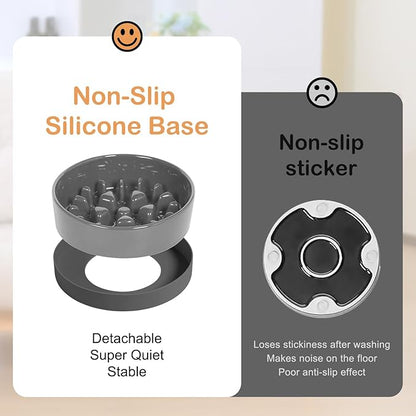 Sted Ceramic Slow Feeder Dog Bowls with Silicone Base, Slow Feeding Dog Bowl Small Medium Breed, Dog Food Bowls for Fast Eaters, Slow Down Eating, Puzzle Dog Food Bowl, Maze Grey