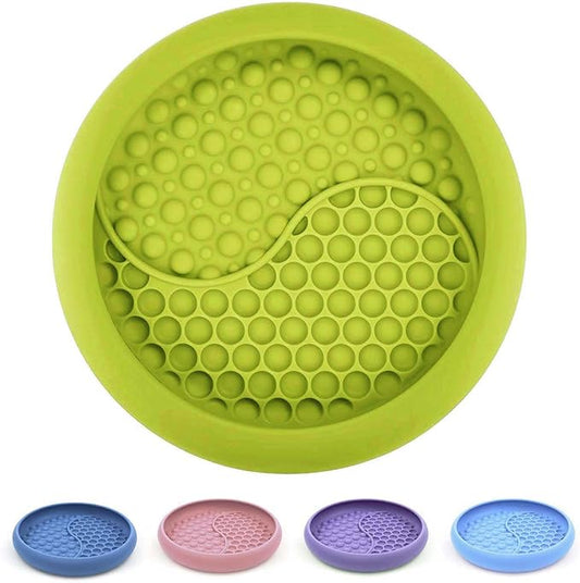 Dog Lick Bowl, Non-Slip Dog Slow Feeder Licking Mat Treat Dispenser, Interactive and Enrichment Toys, Boredom & Anxiety Reducer, BPA Free Silicone (Green, Large)