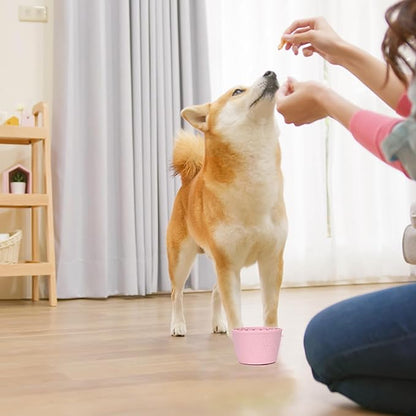 Silicone Lick Bowl for Dogs ，Freeze Bowl for Dogs with Suction Cups for Dog Anxiety Relief,Interactive Dog Puzzle Toy (Pink)