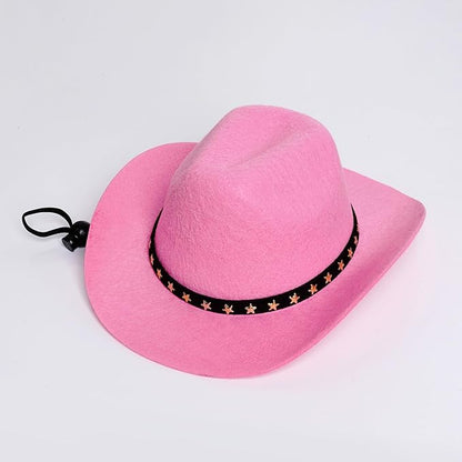 choyaxo Halloween Costumes for Dogs Cat Pet Cowboy Costume Cowboy Hat with Bandana Set for Halloween, Christmas, Holiday, Party, Cosplay (Pink, Large)