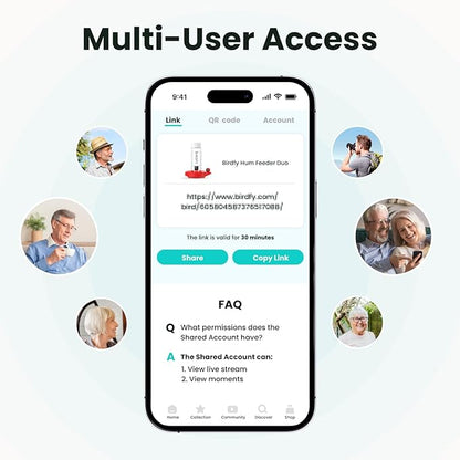 Birdfy Hummingbird Feeder with Dual Cameras - 2K HD Smart Cameras Solar Powered, Close-Up Bird Video/Live Watching & Instant Notifications, Ant Moat & Leakproof - 20oz (AI Lifetime)