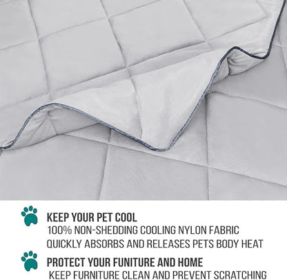 PetAmi Premium Cooling Dog Blanket | Lightweight Fluffy Pet Throw Blanket Bed Cover for Dogs, Cat, Puppies | Pet Blanket Furniture Protector Couch Sofa | Reversible Fuzzy Cozy | 29x40, Light Grey