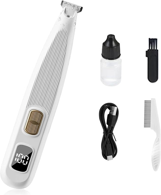 Dog Paw Trimmer with LED Digital Display,20mm Ceramic Blade Electric Rechargeable Dog Clippers for Grooming,Pet Paw Trimmer for Grooming for Paws, Eyes, Ears, Face & Hip Areas