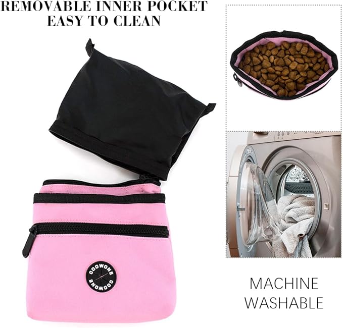 COOWONE Dog Treat Pouch with Pet Training Clicker, Detachable Dog Puppy Training Treat Bag, 900D Oxford Cloth Magnetic Closure Small Dog Walking Bag for Travel or Outdoor Use