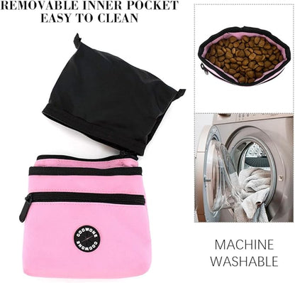 COOWONE Dog Treat Pouch with Pet Training Clicker, Detachable Dog Puppy Training Treat Bag, 900D Oxford Cloth Magnetic Closure Small Dog Walking Bag for Travel or Outdoor Use