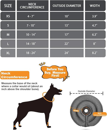 MIDOG Dog Cone Collar for Large Medium Dogs, Soft Inflatable Dog Cone Alternative After Surgery, Adjustable Protective Recovery Cone - Patented Alternative E Collar Does Not Block Vision (Gray,XS)
