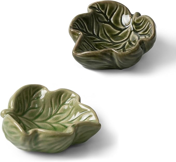 Hamster Food Bowl, 2 Packs Ceramic Leaf Hamster Bowls Guinea Pig Food Dish Water Bowls for Gerbil Mouse Chinchilla Hedgehog