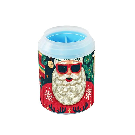 Dog Paw Cleaner Mudbuster Dog Foot Washer for Small Medium Large Dogs Cats Premium Pet Supplies Green Christmas Santa Claus Snowflakes