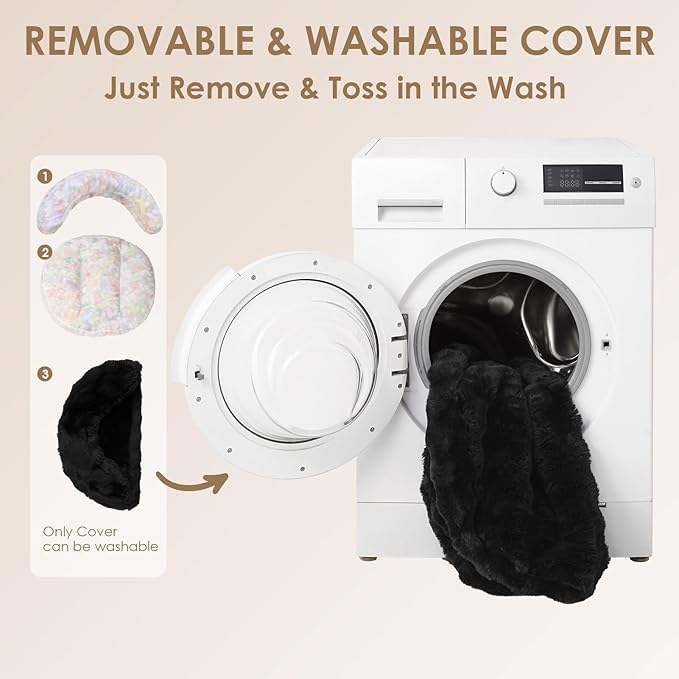 EHEYCIGA Small Dog Bed and Cat Couch - Fluffy Faux Rabbit Fur Pet Sofa with Washable Removable Cover, Waterproof and Non-Slip, 26 Inch, Black