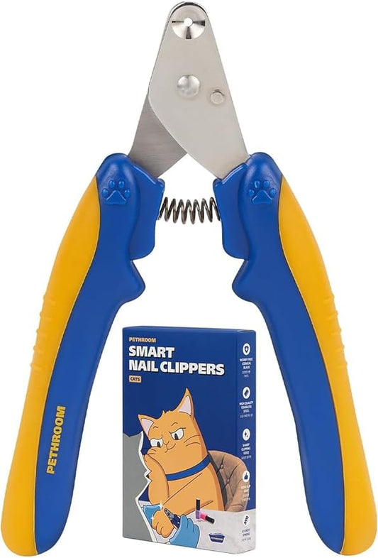 [PETHROOM] Cat Nail Clipper Trimmer for Indoor Cats with Circular Cut Hole (2mm) | Premium Sturdy Stainless Steel Blade Cat Claw | Safe, Easy, Accurate, Quiet & Fast | Avoid Overcutting
