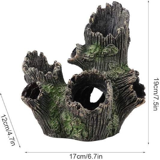 Tyenaza Aquarium Driftwood Decoration, Driftwood Resin Crafts Ornament for Aquarium Decoration Fish Tank Wood with Holes & Aquarium Caves Fish Tank Wood Decor(ST-004A)