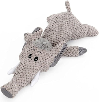 Soft Chew Toy for Dog Cute Durable Dog Toy Stuffed Animal Dog Plush Toy Puppy Pet Mutt Toy Plush Dog Chew Toy Suitable for Large, Medium and Small Dogs Grey Elephant
