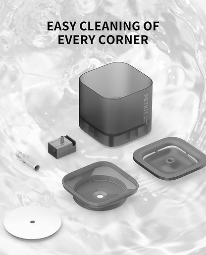 PETKIT New Cat Water Fountain with Wireless Pump, Ultra Quiet 65oz/1.85L Pet Water Fountain for Cats and Dogs Inside, Detachable Design Easy to Clean and Assemble, Filters Included