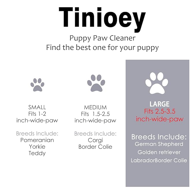 Dog Paw Cleaner for Large Dogs With 3 Towels & Bath Brush, Muddy Foot Washer for Pets