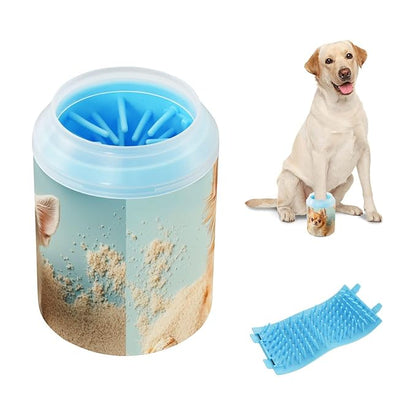 Dog Paw Cleaner Mudbuster Dog Foot Washer for Small Medium Large Dogs Cats Premium Pet Supplies Cute Chihuahua Dogs and Paw Print Seashell