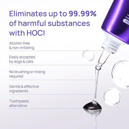 HICC PET Teeth Cleaning Gel for Dogs and Cats, Vet-Recommended Dog Dental Care Toothpaste Alternative for Breath Freshener, Prevent Infection, Plaque & Tartar Remover, Support Gum Health, 2 Fl Oz