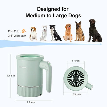 DOGNESS W02 Automatic Dog Paw Cleaner for Medium to Large Dogs (Green)