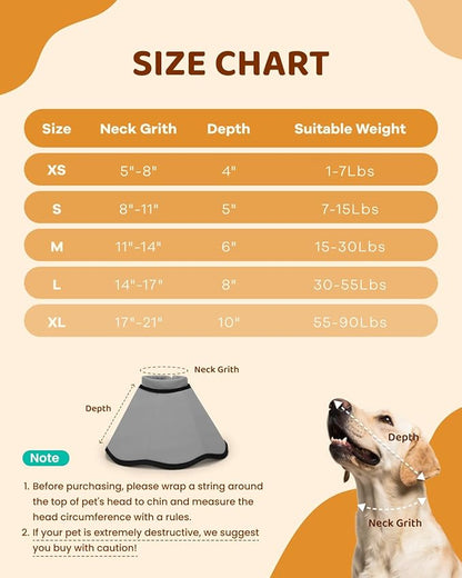 MIDOG Dog Cone Collar After Surgery, Soft Dog Cone Alternative to Stop Licking,Adjustable Elizabethan Recovery Cones for Small to Large Sized Dogs