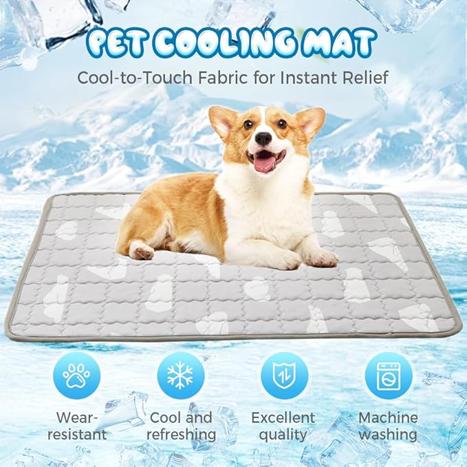 Dog Cooling Mat, 2025 New Cooling Mat for Dogs, Durable Pet Cool Mat Gel Self Dog Cool Pad, Cool Mat for Dogs Cats in Hot Summer (M,Coffee)