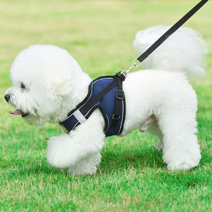 FEimaX Dog Harness and Leash Set, No Pull Breathable Soft Mesh Puppy Vest Harness Reflective Adjustable Pet Harnesses for Small Medium Dogs and Cats - Outdoor Easy Control for Walking