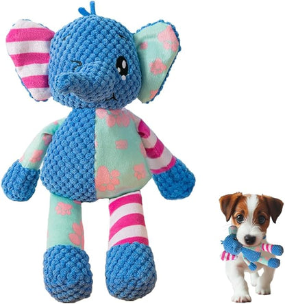 Indestructible Dog Toy, 2026 New Durable Squeak Dog Toys Stuffed Plush, Dog Toy with Squeaker, Squeaky Chew Toy for Small Medium Large Dogs Puppy Teething Toys (Little Elephant)