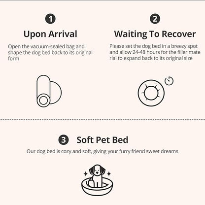 JOLLYVOGUE Small Dog & Cat Beds for Indoor Cats, Donut Cuddler Warming Soft Dog Beds with Anti-Slip Bottom, Round Calming Fluffy Plush Faux Fur Cushion Bed for Small Dogs (20", Smoke Black)