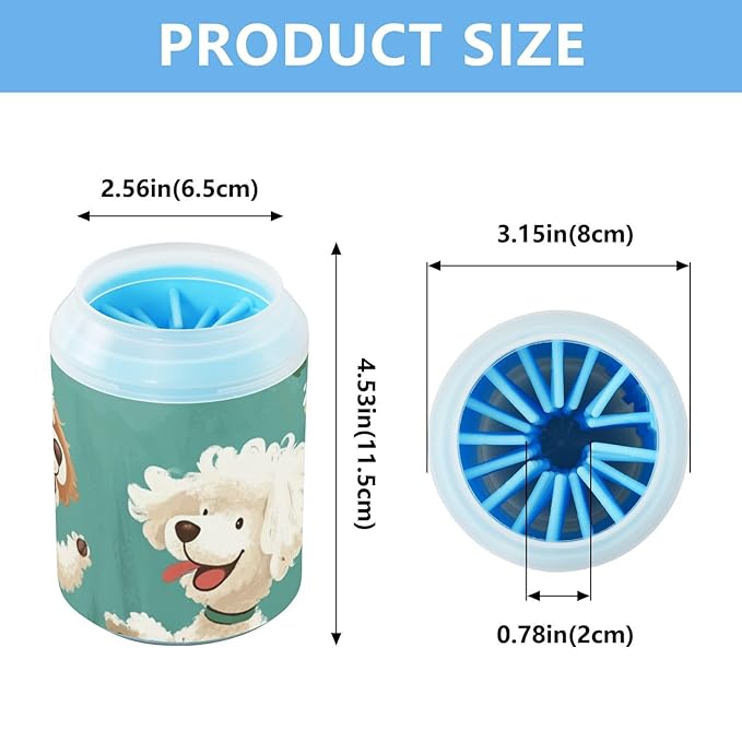 Dog Paw Cleaner Mudbuster Dog Foot Washer for Small Medium Large Dogs Cats Premium Pet Supplies Happy Poodle Dogs Spring Grass