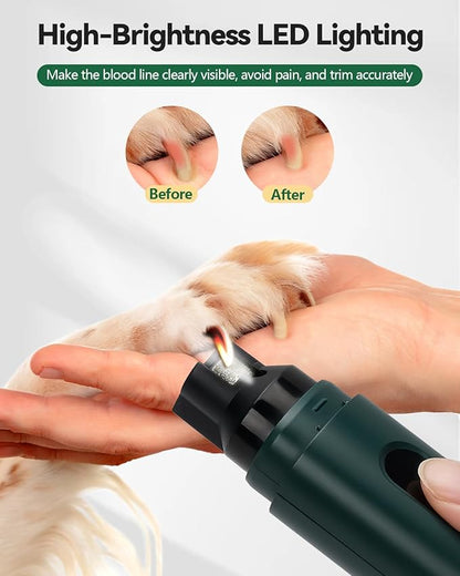weini Dog Nail Grinder Upgraded-Professional 5-Speed Electric Rechargeable Pet Nail Trimmer Painless Paws Grooming & Smoothing, Sponge Dust Collection for Small Medium Large Dogs&Cats, White