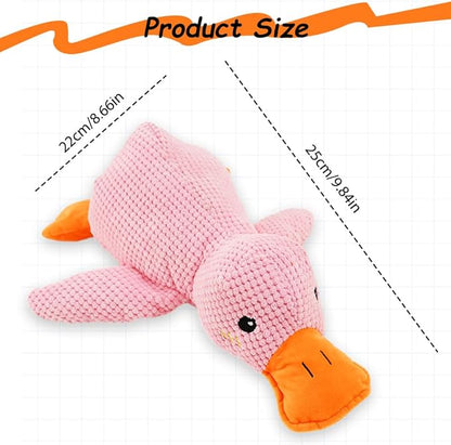 2025 New Calming Duck for Dogs, Quack-Quack Duck Dog Toy with Soft Squeaker, Durable Yellow Stuffed Dog Toy, Indoor Puppy Chewers (Pink)