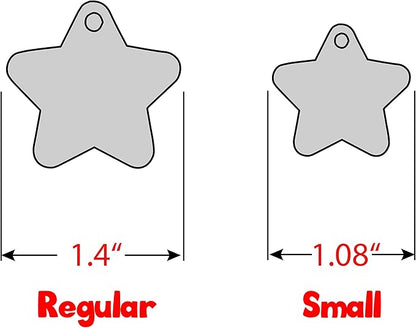 Personalized Dog Tag with 5 Lines of Custom Deep Engraved Durable Stainless Steel Pet ID Name Tag Designer Small Size Star