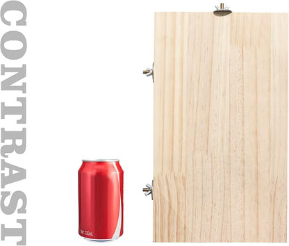 13.6×7.9 Inches Large Bird Perch Stand Platform, Natural Wooden Small Animals Cage Accessories, Rectangle Stand Perch Shelf for Parrot Parakeet Cockatiel Rat Hamster Guinea Pig Conure Chinchillas