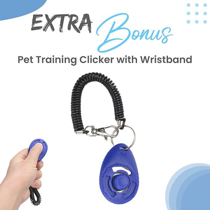 18 Inch Snuffle Mat for Dogs with Pet Training Clicker and Suction Cup – Interactive sniff mat and Slow Feeder, snuffle toys for dogs Stress Relief – Washable Puzzle Toy for Large and Small Breeds