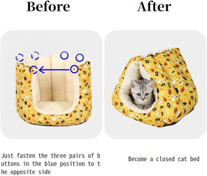 Autumn and Winter Pet Tent Bed, Multi-Functional with Three Functions in One, Can Be Used As A Pet Sofa, Multiple Usage Methods, Yellow Dog Tent Nest, Cat Couch Bed