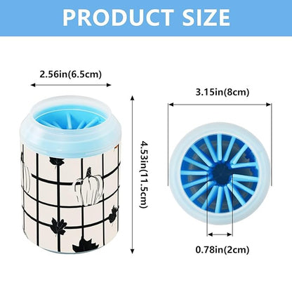 Dog Paw Cleaner Mudbuster Dog Foot Washer for Small Medium Large Dogs Cats Premium Pet Supplies Beige Checkerboard Pumpkin Maple Leaf Thanksgiving