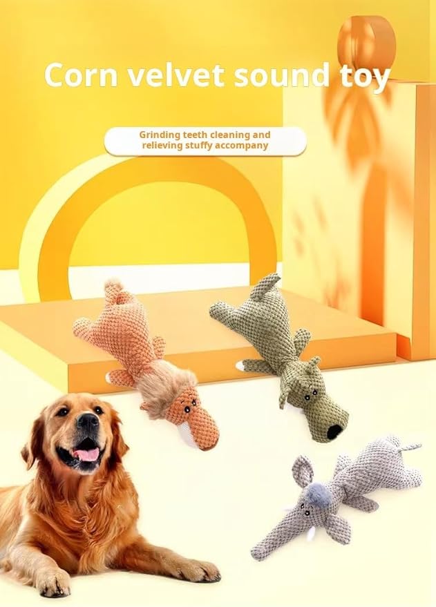 Soft Chew Toy for Dog Cute Durable Dog Toy Stuffed Animal Dog Plush Toy Puppy Pet Mutt Toy Plush Dog Chew Toy Suitable for Large, Medium and Small Dogs Grey Elephant