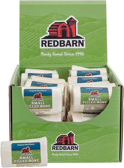 Redbarn Pet Products Filled Dog Bones Peanut Butter, Cheese N' Bacon, Beef, Natural Long-Lasting Dental Treats; Suitable for Aggressive Chewers.