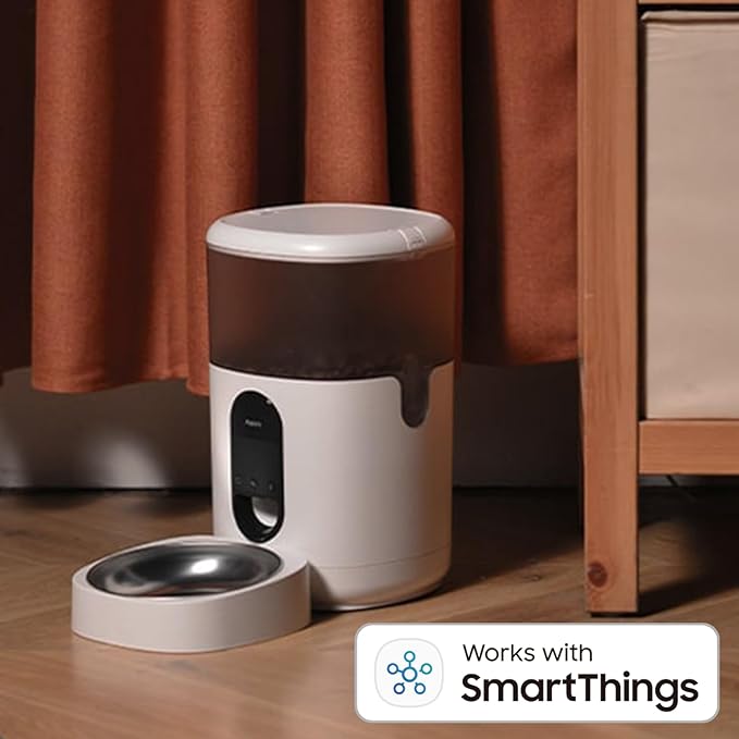 Aqara Smart Pet Feeder C1, REQUIRES AQARA Zigbee 3.0 HUB, Automatic Feeder for Cats and Dogs, Auto Cat Food Dispenser with APP Control, Can be Controlled by Google, Alexa, Siri, Works with SmartThings