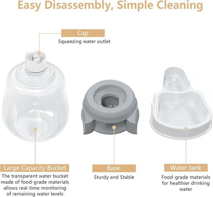 STALTWO 1 Gallon Automatic Dog Water Bowl Dispenser,Large Capacity Water Feeder for Cats and Dogs, BPA-Free,1 Gallon Grey