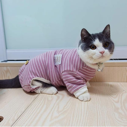 KYEESE Dog Pajamas Striped Clothes Pet PJS Lightweight Doggie Jammies 4 Legs Outfit Soft Dog Pajamas Cozy Pet Clothes Onesie Comfortable PJS for Medium Dogs Doggie Onesie,Green Striped, XX-Large