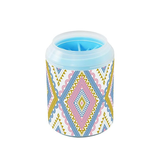 Dog Paw Cleaner Cups for Dogs Pet Foot Washer Paw Scrubber for Medium Small Dogs Cats Cleaning Cup Geometric Tribal Ethnic