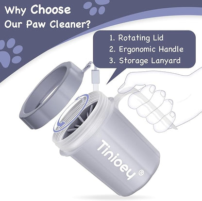 Paw Cleaner for Dogs Medium Small Breed with Handle | Dog Paw Cleaner to Clean Muddy Paws | Dog Foot Cleaner Paw Washer for Dogs & Pets| Dog Feet Washer (Gray)