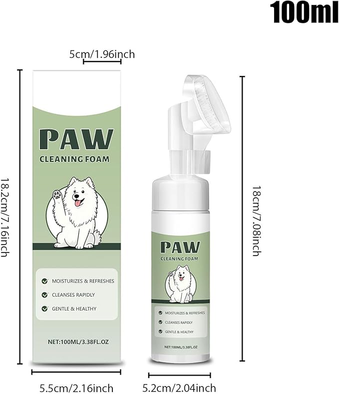 Paw Cleaner - Dog Muddy Feet Grooming Washer, 100ml Silicone Brush Cleaning Supply | Sturdy & Easy-to-Use, Ideal for Puppies Kittens Small Medium Large Breed Travel Walking Bath, 7.09x2.05 Inches