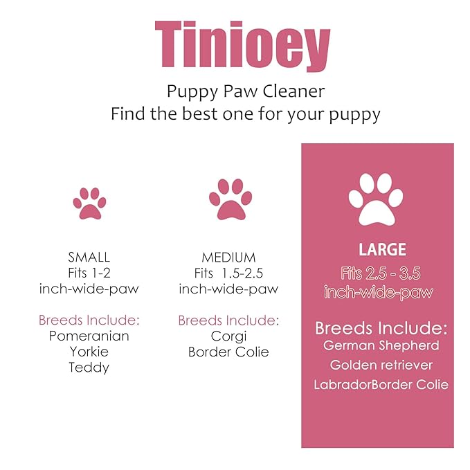 Dog Paw Cleaner for Large Dogs (with 3 Towels & Dog Bath Brush), Dog Paw Washer, Muddy Paw Cleaner, Pet Foot Cleaner (Large, Red), Dog Paw Protector Kit